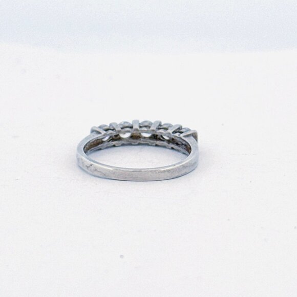 Vintage Sterling Silver 925 CZ Band Ring, Size 9, Elegant Anniversary Wedding Ba - Picture 3 of 11